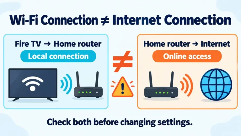 Fire TV Wi-Fi connection compared with internet connection