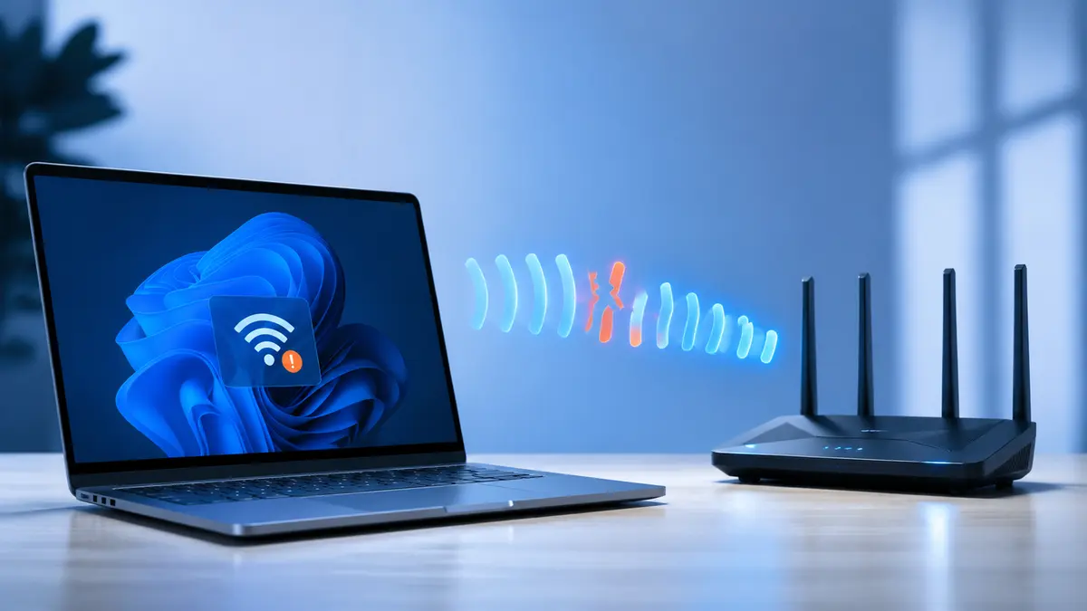 Windows 11 laptop losing its Wi-Fi connection to a router