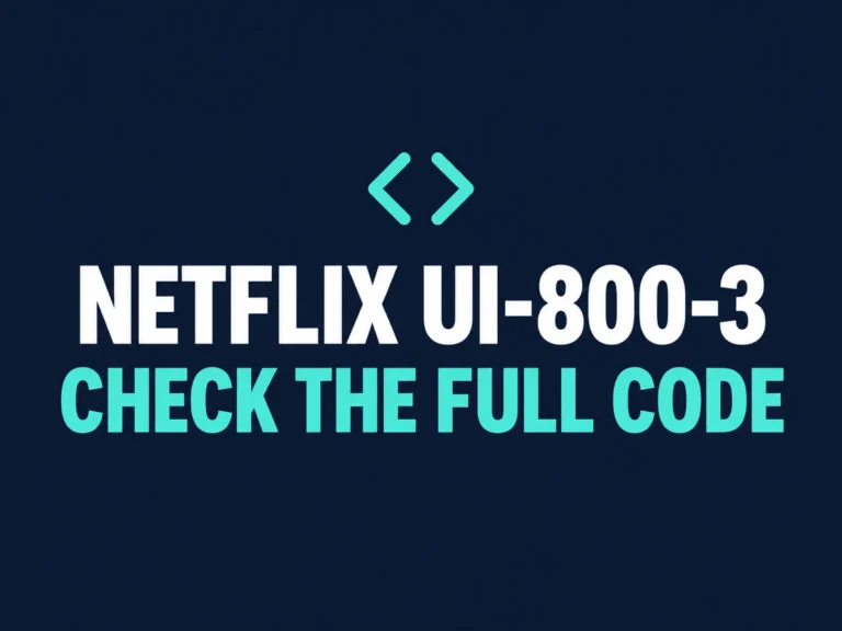 Netflix UI-800-3: check the full error code.
