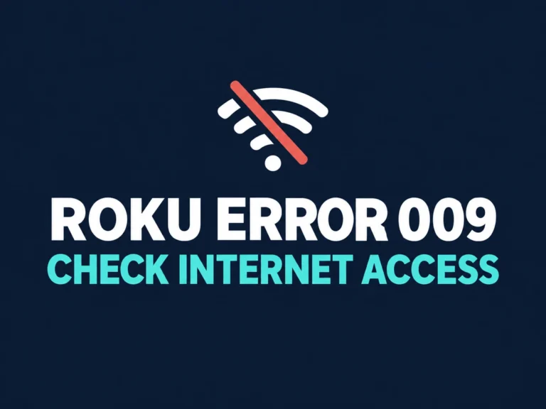 Roku error 009: check internet access.