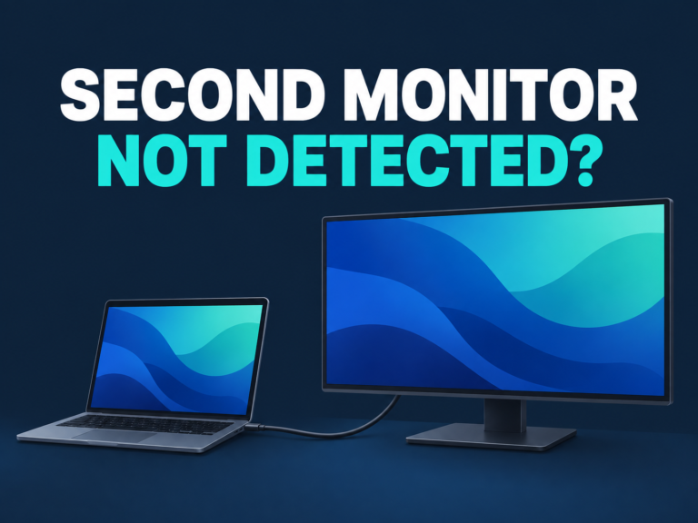 Second monitor not detected: laptop and external display connection illustration